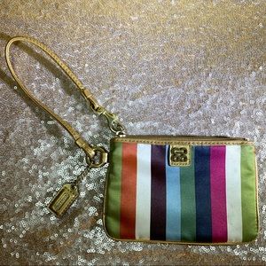 Coach Legacy Stripe Wristlet